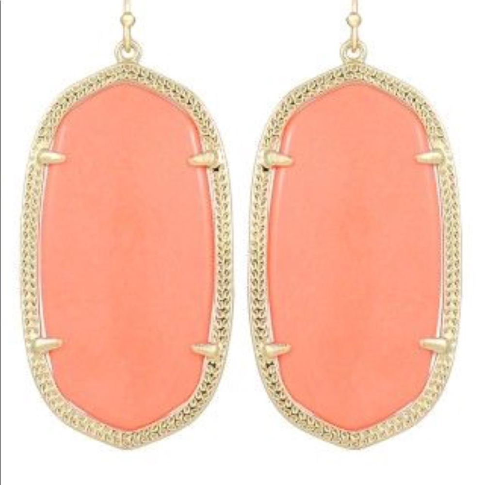 Kendra Scott Peach and gold earrings